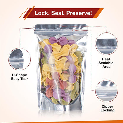 5x8 Mylar Bags for Food Storage - Pack Of 100-7.5mil Thickness
