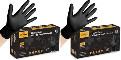 TitanFlex Disposable Nitrile Exam Gloves - 6-mil, Black, Heavy Duty, Latex Free, Food Safe for Cooking