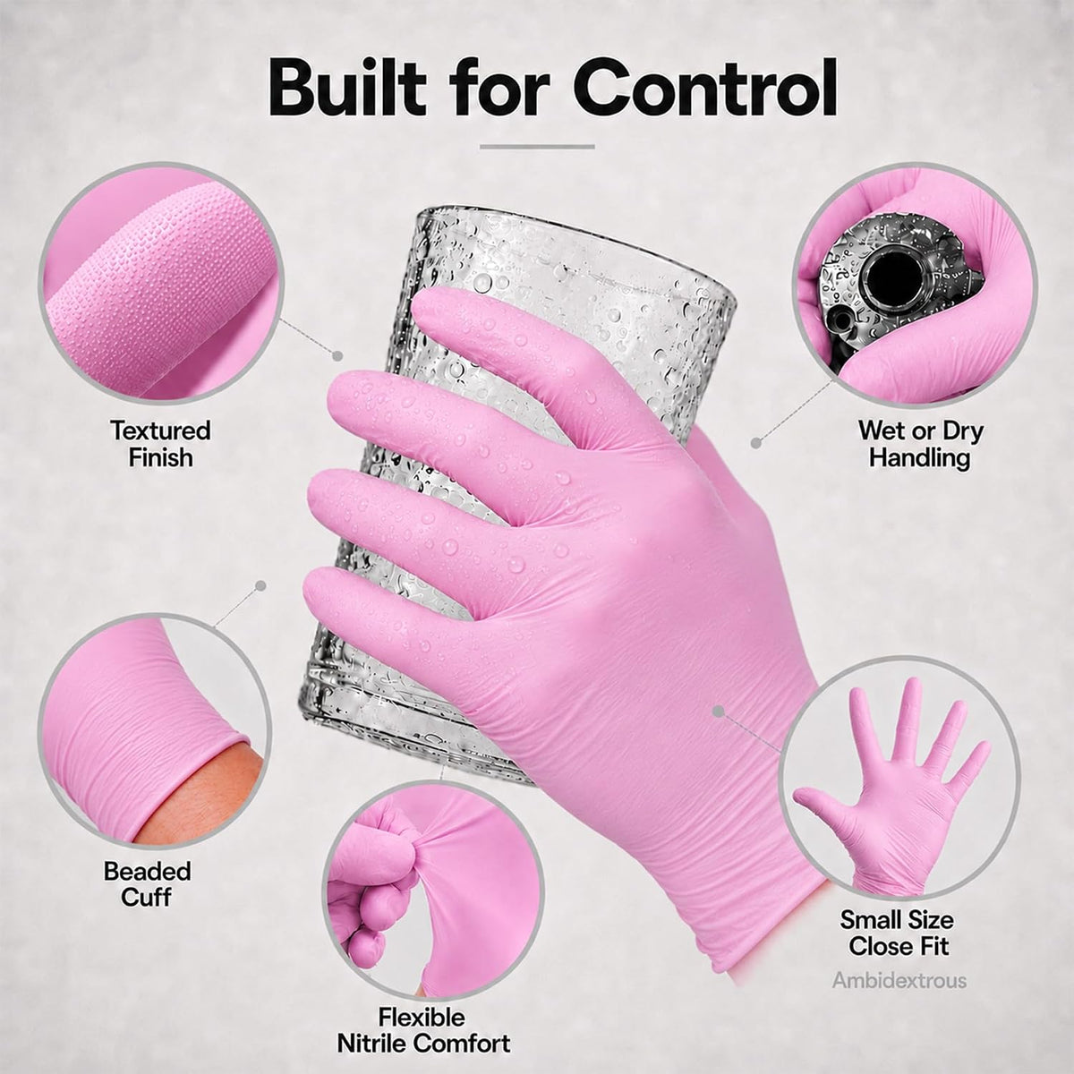 ForPro Disposable Nitrile Gloves, Chemical Resistant, Powder-Free, Latex-Free, Non-Sterile, Food Safe, 4 Mil