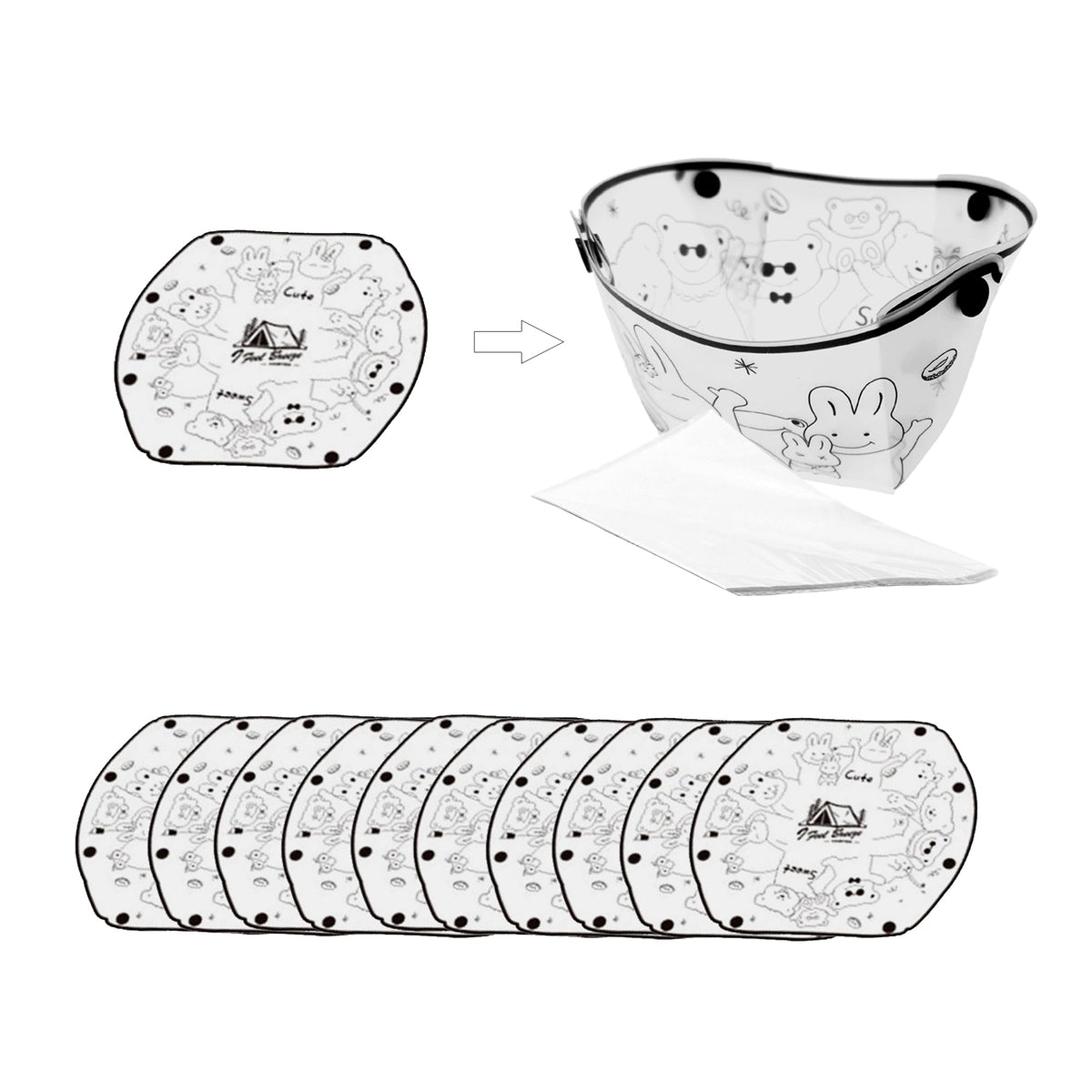 Foldable Bowl 10 Pack Collapsible Camping Bowls for Backpacking Travel