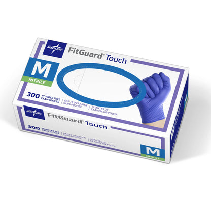 Medline FitGuard Touch Nitrile Exam Gloves, 300 Count, Large, Powder Free, Disposable, Not Made with Natural Rubber Latex, Excellent Sense of Touch for Medical Tasks, Durable for Household Chores