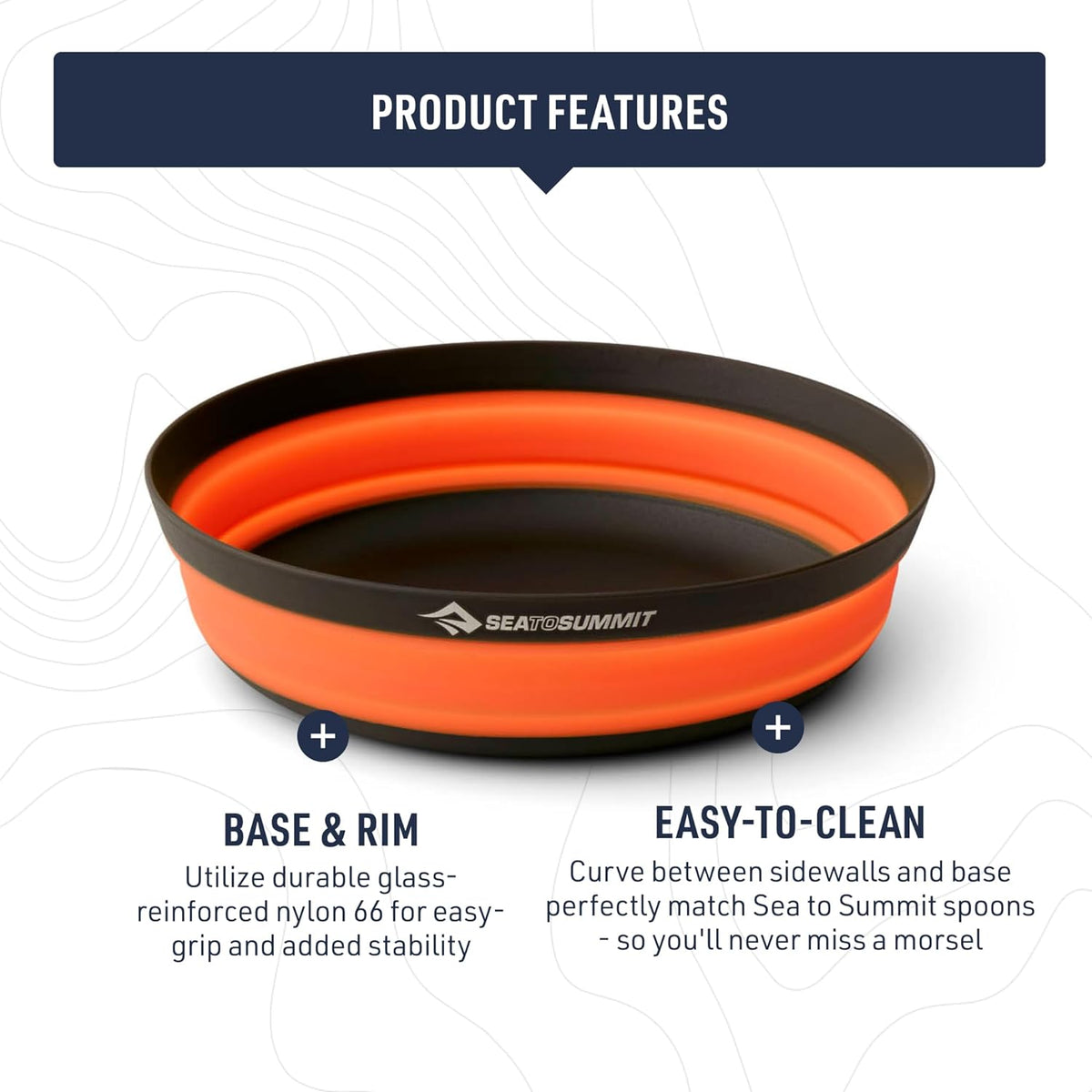 Sea to Summit Frontier Ultralight Collapsible Bowl, Large (30 fl oz), Bone White