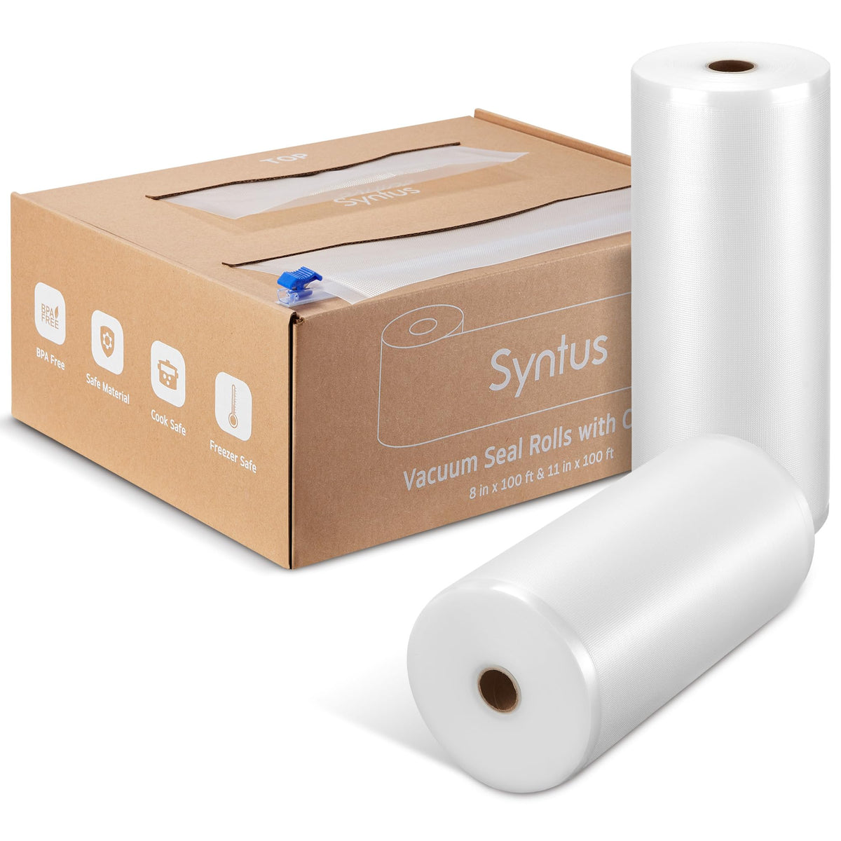 Syntus 11" x 150' Vacuum Sealer Bags for Food Seal Rolls with Cutter