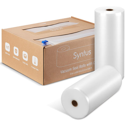 Syntus 11" x 150' Vacuum Sealer Bags for Food Seal Rolls with Cutter