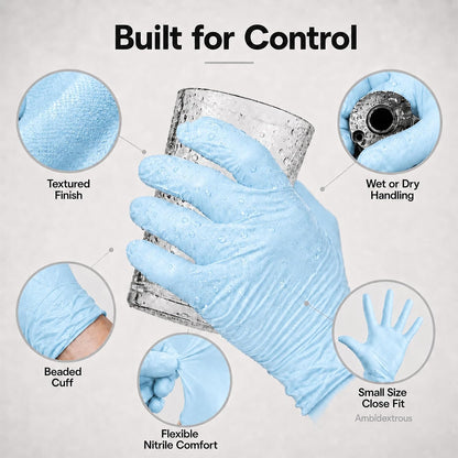 ForPro Disposable Nitrile Gloves, Chemical Resistant, Powder-Free, Latex-Free, Non-Sterile, Food Safe, 4 Mil