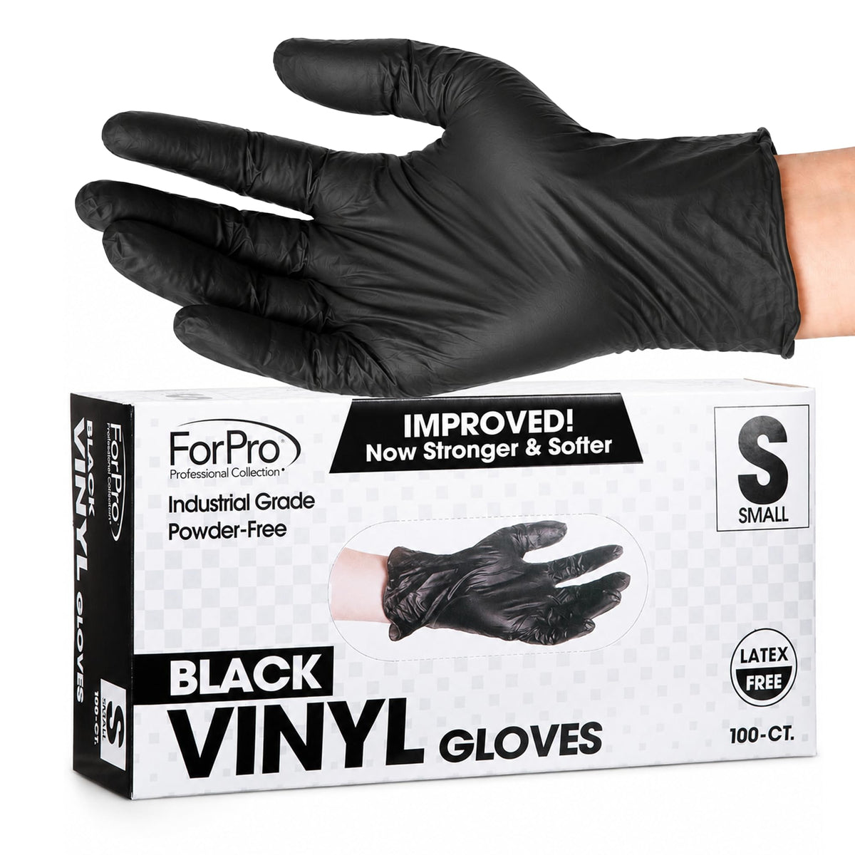 ForPro Disposable Vinyl Gloves, 3.9 Mil, Powder & Latex-Free, Food Safe