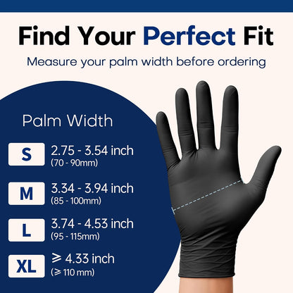 Supmedic Soft Max Disposable Nitrile Exam Gloves, Powder-Free Black 1000 Ct