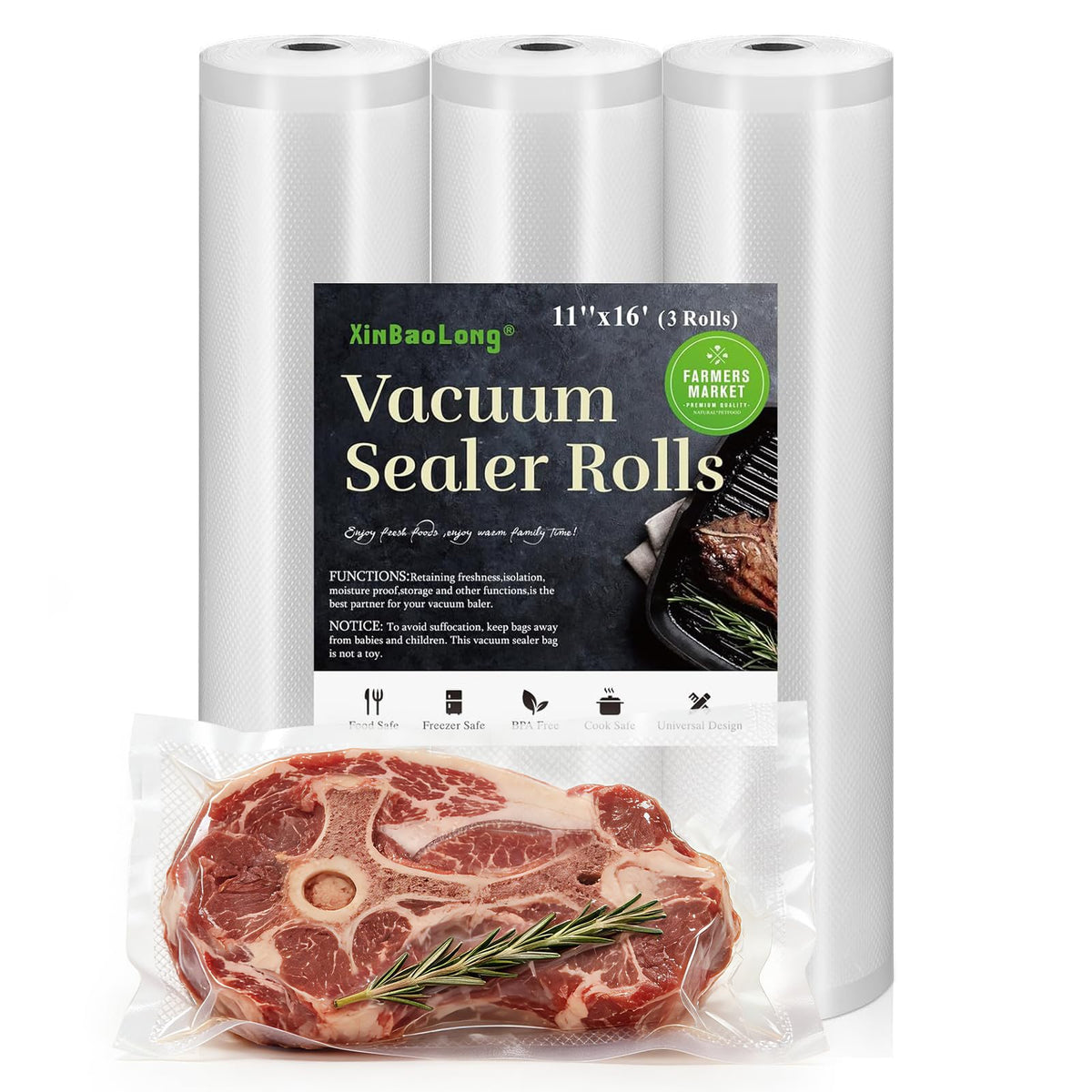Vacuum Sealer Bags For Food 6 Pack, Kitchen Essentials