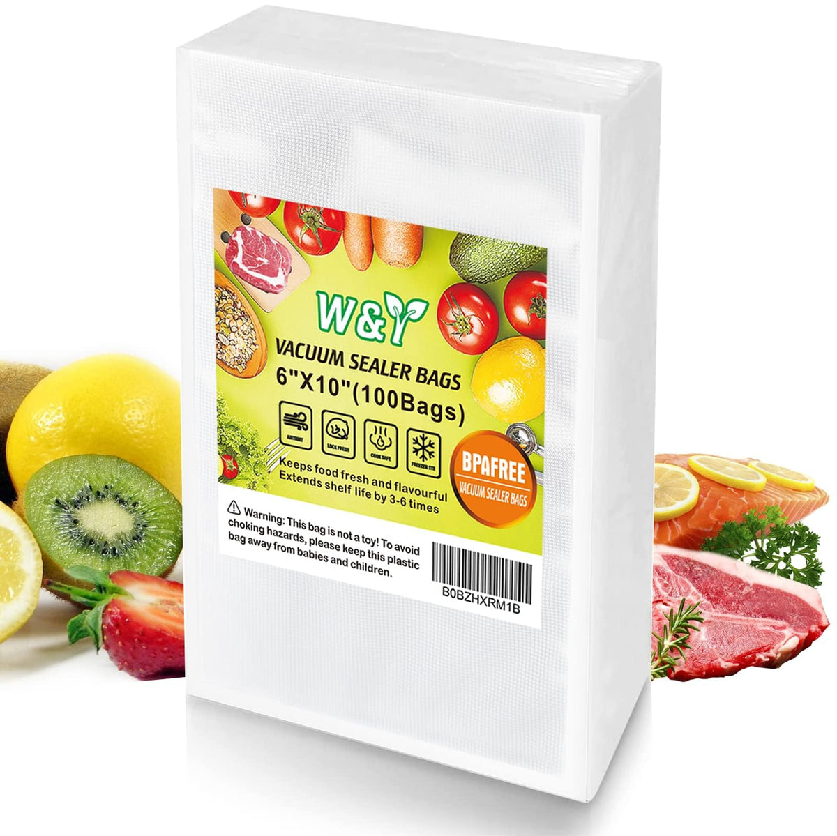 W&Y Vacuum Sealer Bags 6x10 Inch Pint 100 Count -Pre-Separated