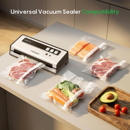 FRESKO Vacuum Sealer Bags, Precut Food Storage Bags, 200 Quart, 8"x12"