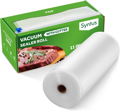 Syntus 11" x 150' Vacuum Sealer Bags Rolls Keeper with Cutter Dispenser