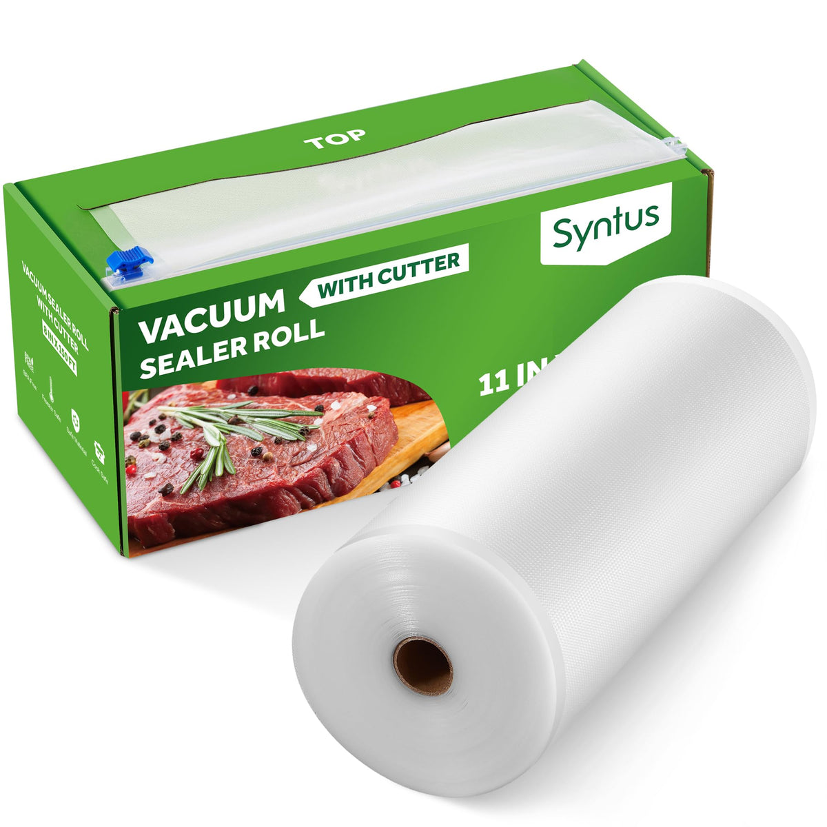 Syntus 11" x 150' Vacuum Sealer Bags Rolls Keeper with Cutter Dispenser