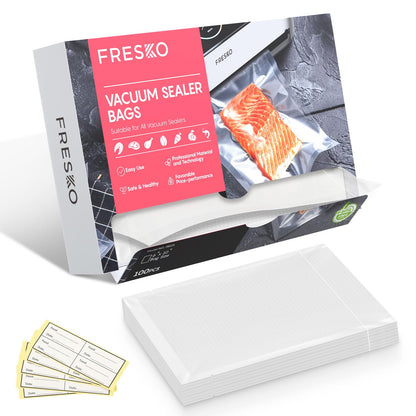 FRESKO Vacuum Sealer Bags, Precut Food Storage Bags, 200 Quart, 8"x12"