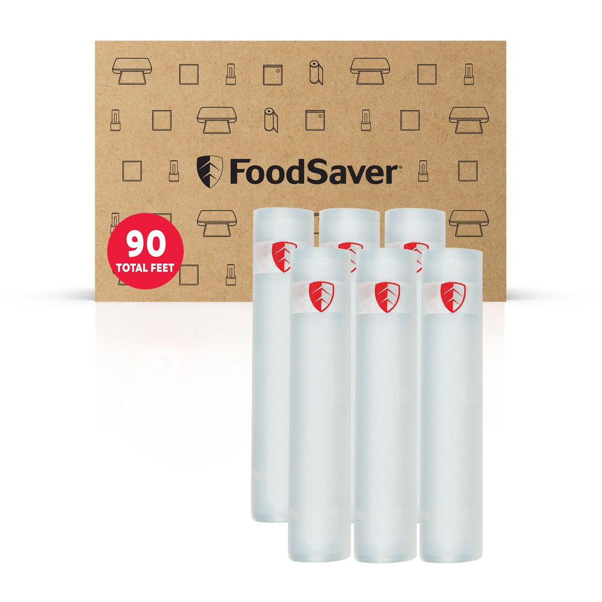 FoodSaver Custom Fit Airtight Food Storage and Sous Vide Vacuum Sealer Bags, 8 x 20' (Pack of 3), Perfect for Meal Prep and Sous Vide Cooking