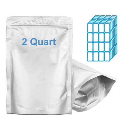 100pcs 1 QUART Mylar Bags - 10 Mil Total Thickness - 7"x10" Stand-Up Zipper Pouches, Resealable Heat Sealable Mylar Bags for Long Term Food Storage