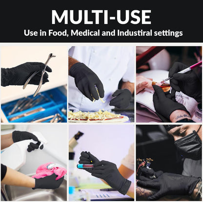Klex Nitrile Exam Gloves - Medical Grade, Powder Free, Latex Rubber Free, Disposable, Food Safe