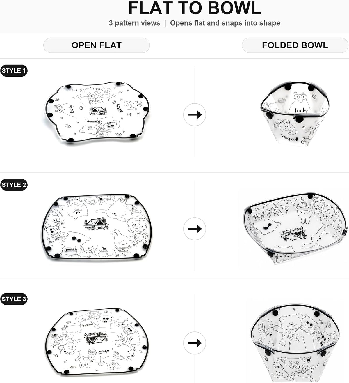 Collapsible Bowl Set, 2 Sets Portable Camping Tableware with Folding Bowl, Plate and Cup, Lightweight Camp Dishes for Picnics, Hiking, Backpacking, Small Storage, Snacks and Travel.