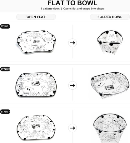 Collapsible Bowl Set, 2 Sets Portable Camping Tableware with Folding Bowl, Plate and Cup, Lightweight Camp Dishes for Picnics, Hiking, Backpacking, Small Storage, Snacks and Travel.