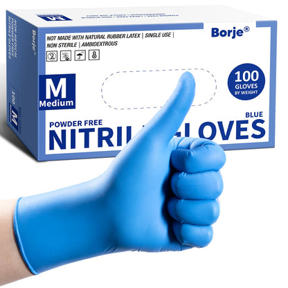 Borje Nitrile Gloves XL, 100 Count Disposable Gloves, Black, Latex-Free Powder-Free, Medical Exam, Food Safe, Cleaning, Cooking