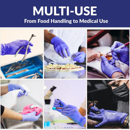 Klex Nitrile Exam Gloves - Medical Grade, Powder Free, Rubber Latex Free, Food Safe, Lavender