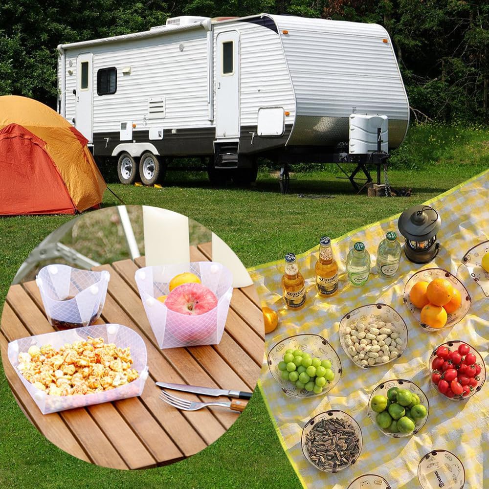 OULIGET Collapsible Bowl Set of 4,Portable Camping Tableware,Snapfold Plastic Bowls,Food Grade Material Free Folding Bowl for Outdoor Camping Hiking Family Picnic Gatherings Business.