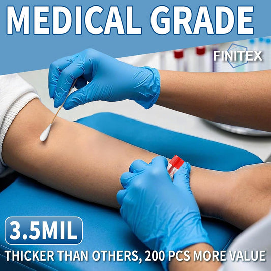 FINITEX Blue Disposable Nitrile Exam Gloves 200PCS/BOX 3.5mil Food