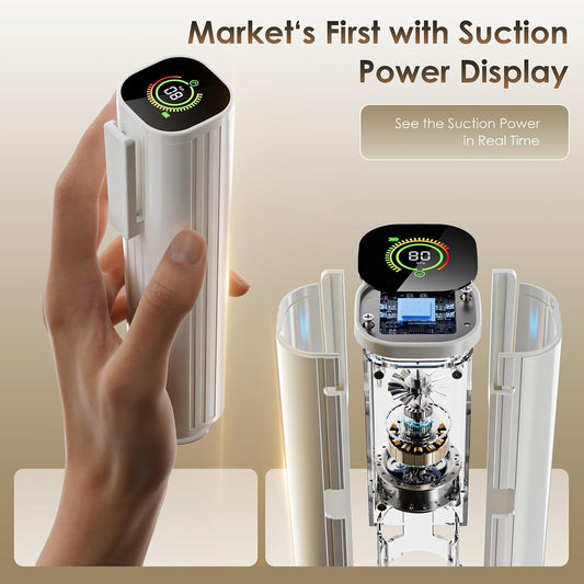 Compact Vacuum Sealer for Food (Vacuum Sealer Machine + 30 Reusable Vacuum Bags) Powerful Handheld Vacuum Sealer Machine, Featuring LED Pressure Display, Portable Food Sealer