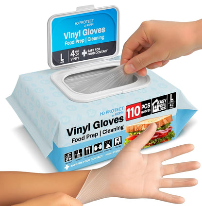 Keppi 600 Pack Disposable Food Prep Gloves – Clear Polyethylene, Latex- BPA & Powder-Free – Bulk Kitchen Gloves for Cooking, Catering, BBQ, Baking, Restaurant Food Handling