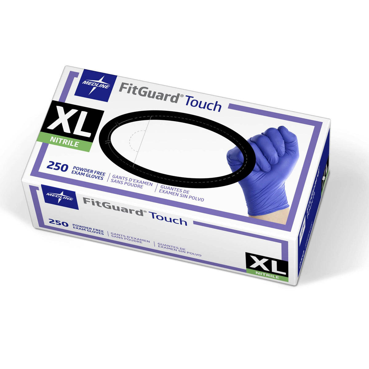 Medline FitGuard Touch Nitrile Exam Gloves, 300 Count, Large, Powder Free, Disposable, Not Made with Natural Rubber Latex, Excellent Sense of Touch for Medical Tasks, Durable for Household Chores