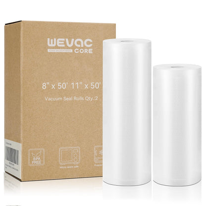 Wevac Vacuum Sealer Bags for Food 8x50 2 Rolls, Fit Food Saver Machines