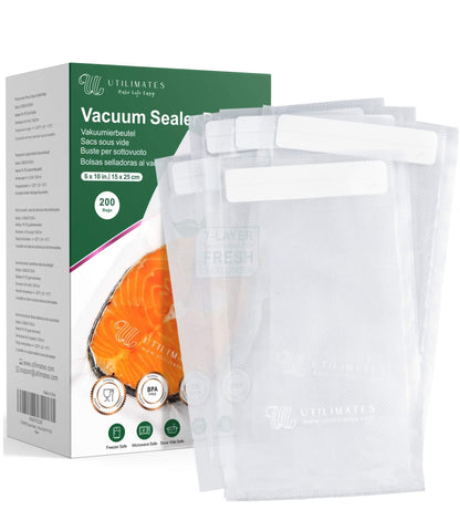 Pint Vacuum Sealer Bags for Food, 6x10 Inch with Label Area, 200