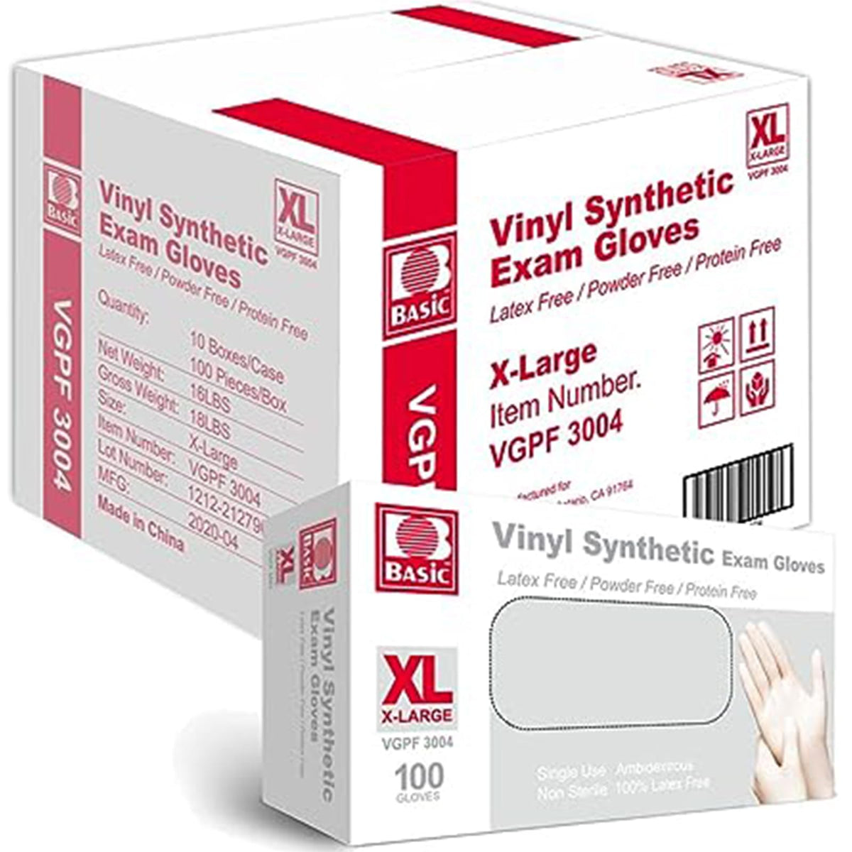 Jointown Basic Medical Vinyl Exam Gloves Disposable Latex Free Medium, Powder-Free, Clear Food Safe Gloves, Vgpf3002, (Case of 1,000) Medium