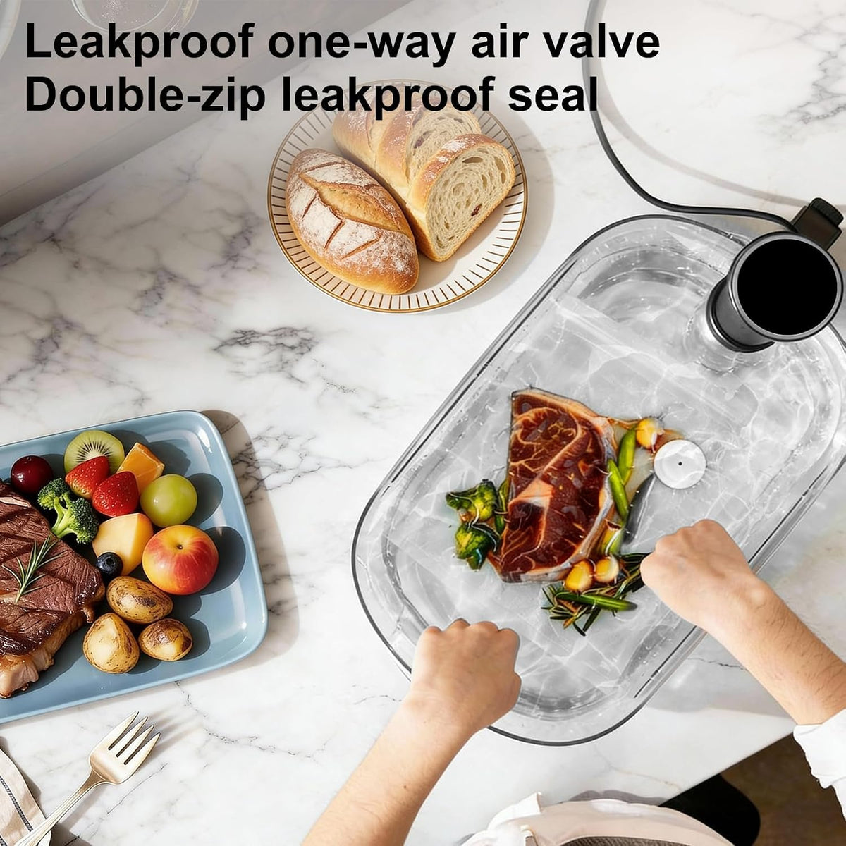 URPOWER Reusable Vacuum Sealer Bags for Food Storage, 40 PCS with 5 Clips