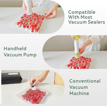Vacuum Sealer Bags for Food 30 Pcs (8.5 * 8.5in), BPA-Free Sous Vide Bags Reusable for Microwave Heating, Cooking and Freezer Storage, Compatible with Most Handheld Sealers and Vacuum Sealer Machines