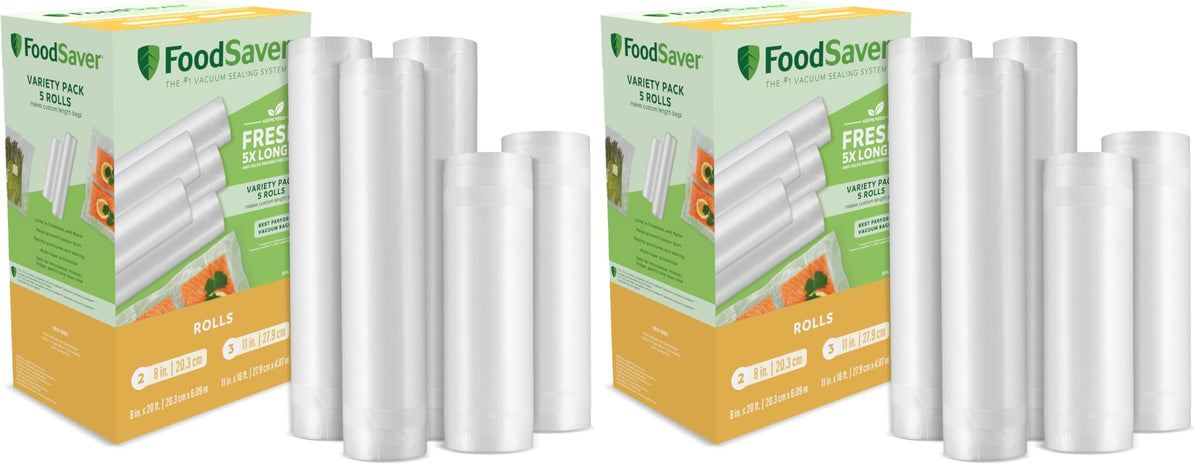 FoodSaver Custom Fit Airtight Food Storage and Sous Vide Vacuum Sealer Bags, 8 x 20' (Pack of 3), Perfect for Meal Prep and Sous Vide Cooking