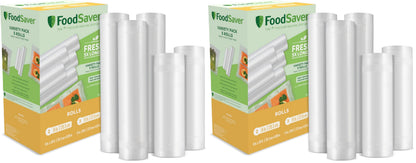 FoodSaver Custom Fit Airtight Food Storage and Sous Vide Vacuum Sealer Bags, 8 x 20' (Pack of 3), Perfect for Meal Prep and Sous Vide Cooking