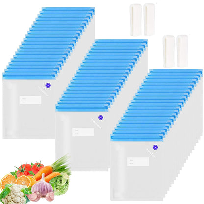 Sous Vide Bags 20pack Reusable Vacuum Food Storage Bags with 3 Sizes Vacuum Food Bags,1 Hand Pump,4 Sealing Clips for Food Storage and Sous Vide Cooking (Green Kit)