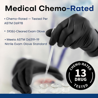 Supmedic Soft Max Disposable Nitrile Exam Gloves, Powder-Free Black 1000 Ct