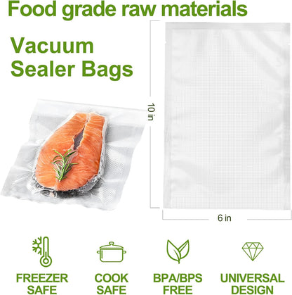 W&Y Vacuum Sealer Bags 6x10 Inch Pint 100 Count -Pre-Separated