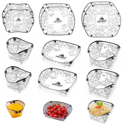 MIUPOO Collapsible Bowl Plate Cup Set,Portable Mess Kit,Food Grade Material Free Folding Plate for Lunch Family Picnic,Collapsible Set of 12, 3 Sizes.