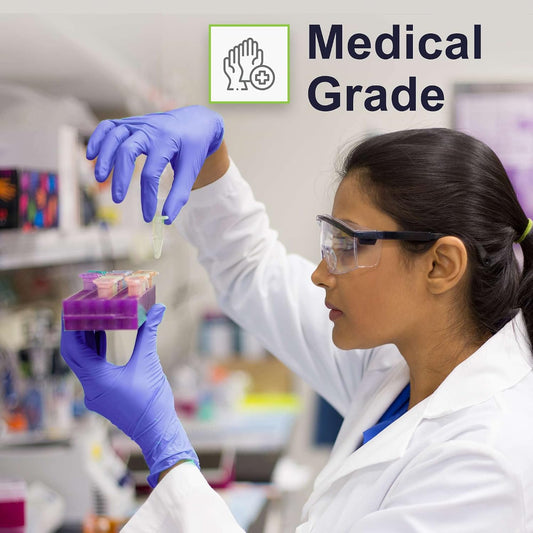 Biodegradable Disposable Medical Gloves Medium - 150 Count - Violet Blue Nitrile Gloves - Medical Exam Powder and Latex Free Gloves - Surgical and Dental Grade with Textured Fingertips