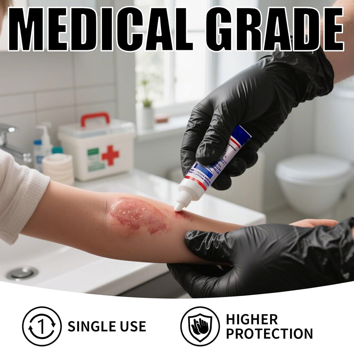 FINITEX Black Nitrile Disposable Gloves Exam Gloves 3.2mil Case of 10 Boxes