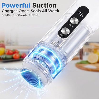 Compact Handheld Food Vacuum Sealer with 30 Reusable Vacuum Bags