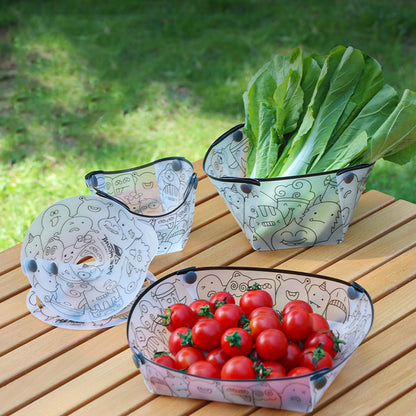 Collapsible Bowl Set,Portable Camping Tableware,Food Grade Material Free Folding Bowl for Outdoor Camping Hiking Family Picnic Trips,4 pieces,7×5.5×3.5 Inches