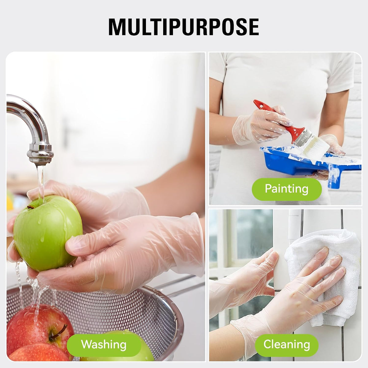 SWIFTLITE Disposable Vinyl Gloves, Food Safe