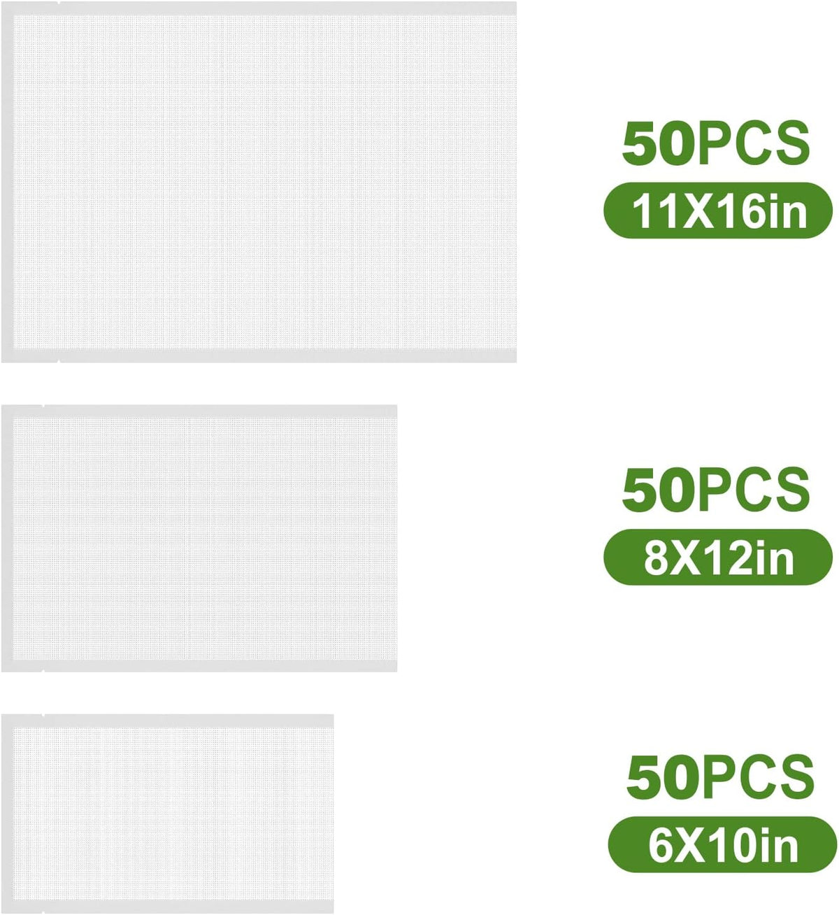 Vacuum Sealer Bags for Food Storage, 150pcs Precut Pint, Quart & Gallon