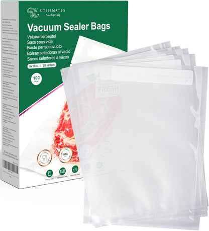 Quart Vacuum Sealer Bags for Food, 8x11 Inch with Label Area