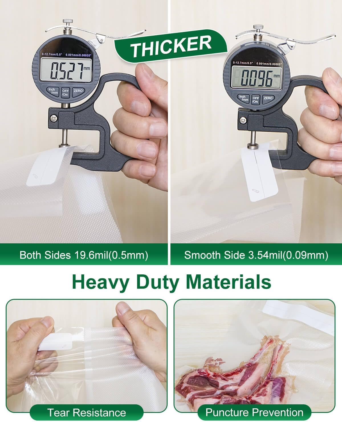Quart Vacuum Sealer Bags for Food, 8x11 Inch with Label Area