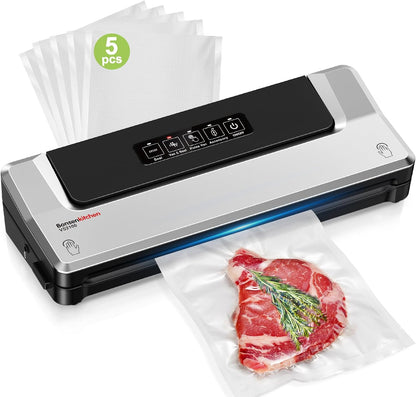Bonsenkitchen Vacuum Sealer Machine, Multiple Modes For Meal Prep,Silver