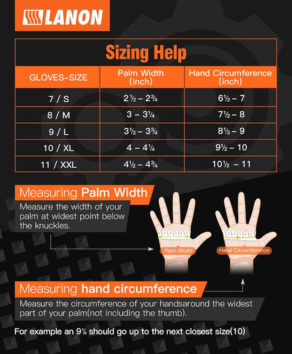 LANON 8mil Orange Disposable Nitrile Gloves,Mechanic,Heavy Duty,Large